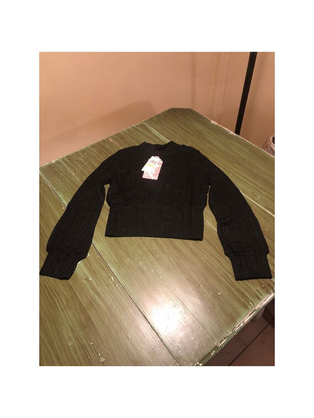 Band of Gypsies NWT Black Raquel Cable Knit Sweater Size M